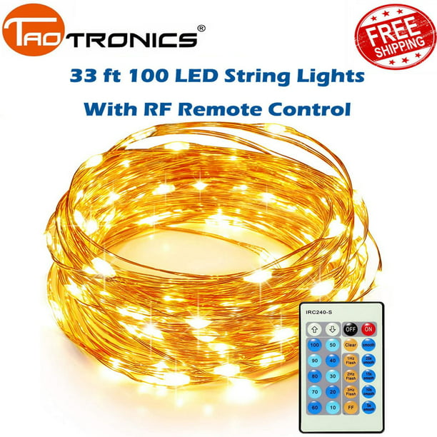 TAOTRONICS LED STRING LIGHTS 33 FT WITH 100 LEDS COPPER WIRE FAIRY LIGHTS 